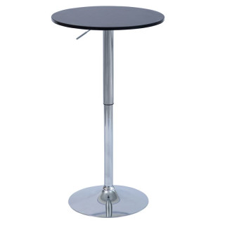 Barový stôl, 60cm, nastaviteľný, čierny, chróm, BRANY 3 NEW