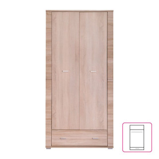 Skriňa, 93cm, vešiaková, dub sonoma, GRAND typ 3