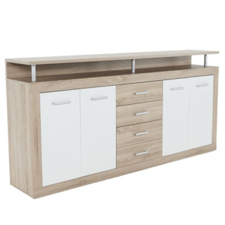 Komoda, 195cm, dub sonoma, biela, JACHIM - JUNO NEW