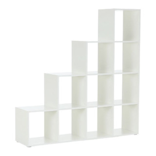 Regál, 139cm, biely, pyramída, NORAH