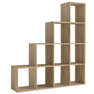 Regál, 139cm, dub sonoma, pyramída, NORAH