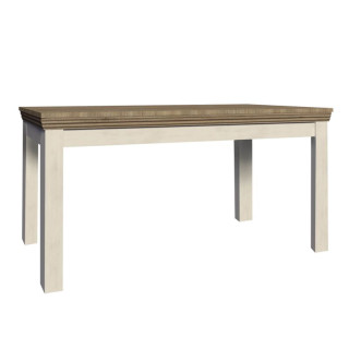 Jedálenský stôl, 160x90cm, rozkladací, DTD, sosna nordická, dub divoký, ROYAL ST