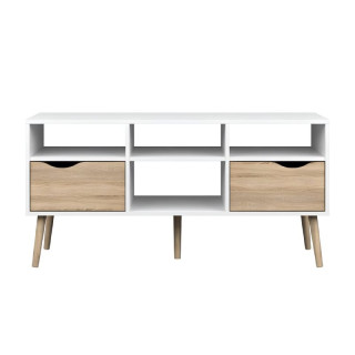 TV stolík, 117cm, dub sonoma, biely, OSLO 75391