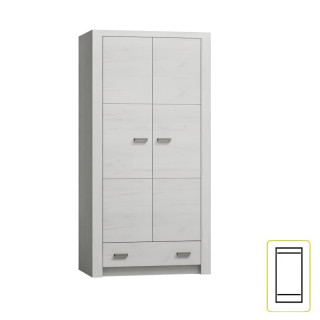 Skriňa, 96cm, vešiaková, jaseň biely, INFINITY 01