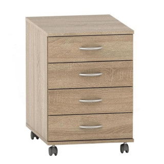 Kontajner, 43cm, 4 zásuvkový, zámok, dub sonoma, TEMPO ASISTENT NEW 015