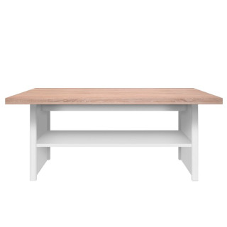 Konferenčný stolík, 115x55cm, biely, dub sonoma, TOPTY 115