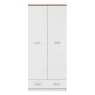 Skriňa, 80cm, vešiaková, biela, dub sonoma, TOPTY 2d1s