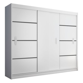 Skriňa, 250cm, kombinovaná, biela, čierna, MERINA 250