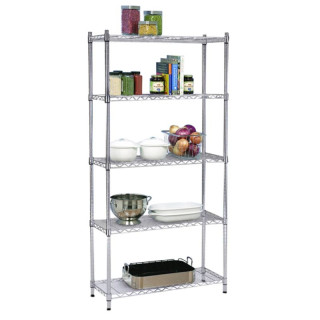 Regál, 90cm, 5-policový, chróm, JUVEN