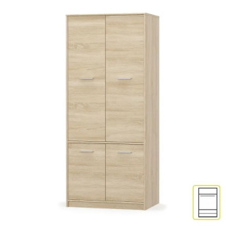 Skriňa, 83cm, kombinovaná, dub sonoma, TEYO 4D