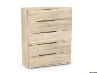 Drevona, Komoda, REA WAVE 4, dub bardolino