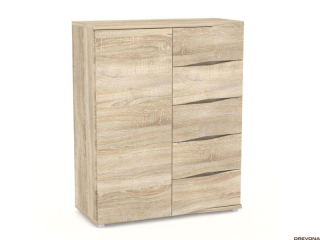 Drevona, Komoda, REA WAVE 7, dub bardolino