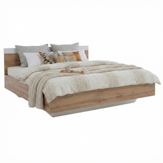 Manželská posteľ, 180x200, dub wotan, biela, GABRIELA