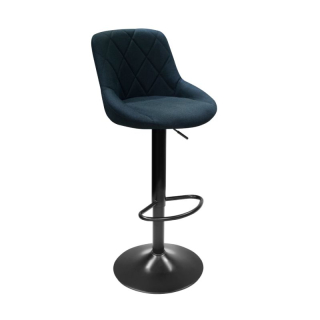 Barová stolička, látka čierna, noha čierna, TERKAN NEW