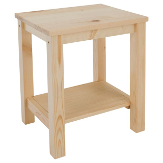Nočný stolík, 38cm, masív, prírodný, FOSIL