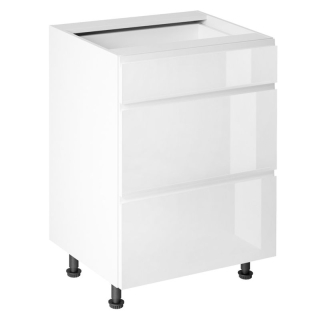 Spodná skrinka, 60cm, biela, biely lesk, AURORA D60S3