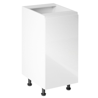 Spodná skrinka, 40cm, biela, biely lesk, pravá, AURORA D40