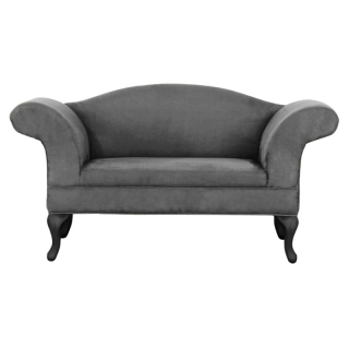 Pohovka, látka sivá, drevo čierne, FABRICIO