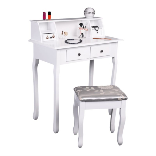 Toaletný stolík, 80cm, biely, RODES NEW