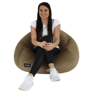 Sedací vak, 75cm, sivohnedá TAUPE látka, TRIKALO
