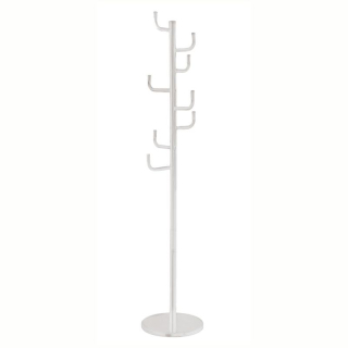 Vešiak, 175cm, biely kov, mramor, ELDER