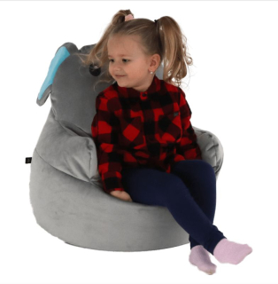 Sedací vak, 55cm, sivá látka, BABY TYP 2