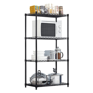 Regál, 56cm, 4-policový, čierny, SUER TYP 1