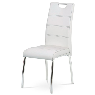 Jedálenská stolička, biela, ekokoža, HC-484 WT