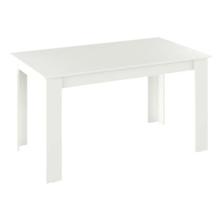 Jedálenský stôl, 140x80cm, DTD, biely, GENERAL NEW