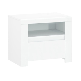 Nočný stolík, 60cm, biely lesk, LINDY 1S