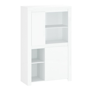 Regál, 98cm, biely lesk, LINDY 2D