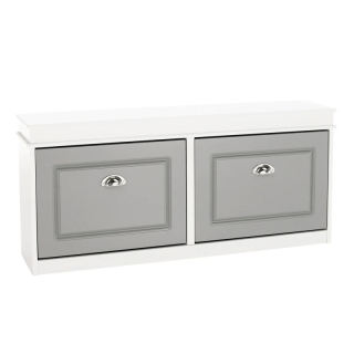 Botník, 104cm, 2-radový, biely, sivý, SEBER TYP 4