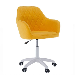 Kancelárske kreslo, žltá látka, SANTY