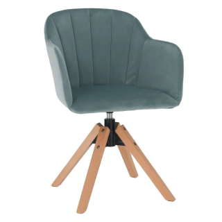 Otočné kreslo, buk drevo, neomint látka, DALIO