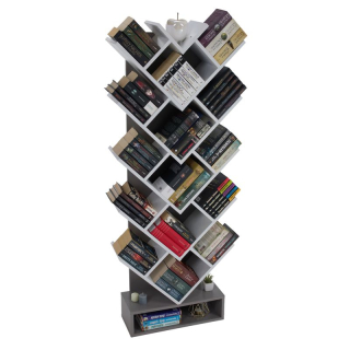 Regál, 59cm, sivý, biely, VEVEY