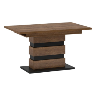 Jedálenský stôl, 140x86cm, rozkladací, DTD, dub bolzano, čierny, DELIS S