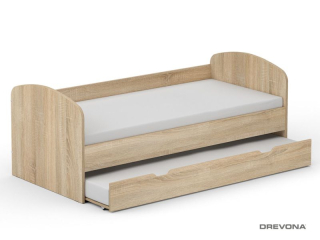 Drevona, Posteľ REA ABRA, 90, s rozkladom, dub bardolino