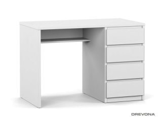 Drevona, PC stolík, REA POLO 2, pravý, biela