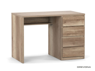 Drevona, PC stolík, REA POLO 2, pravý, dub canyon