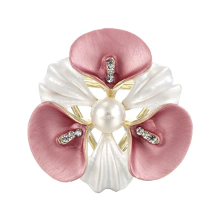 Elegantná ozdobná brošňa pre šatky v tvare ružového kvetu