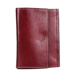 Francúzsky kožený mincovník v bordovej farbe
