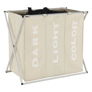 Látkový kôš na bielizeň, 62cm, sivobéžový, LAUNDRY NEW TYP 3