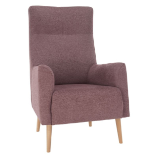 Kreslo ušiak, buk drevo, staroružová látka, SAMY