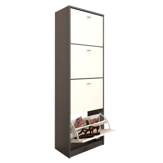 Štvorradový botník, 50cm, grafit, biely, VIVAT NEW TYP 3