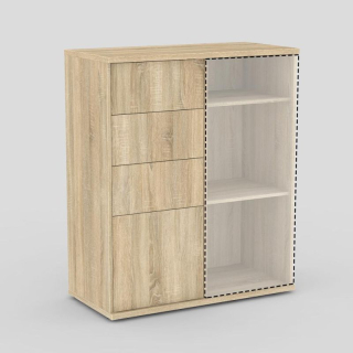 Skrinka kombinovaná REA ALBERTA 02A, 1xposuvné dvierka, dub bardolino