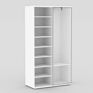 Dvojdielna skriňa REA ALBERTA 05, 1x posuvné dvierka, biela