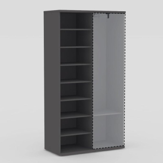 Dvojdielna skriňa REA ALBERTA 05, 1x posuvné dvierka, graphite