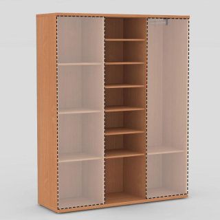 3-dielna skriňa REA ALBERTA 06, 2x posuvné dvierka, buk