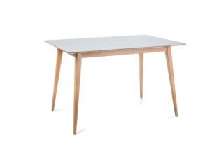 Jedálenský stôl, 120x80cm, MDF, sivý, buk, Signal, LARINO