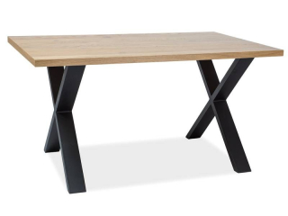 Jedálenský stôl, 150x90cm, MDF, dub, čierny, Signal, XAVIERO 150